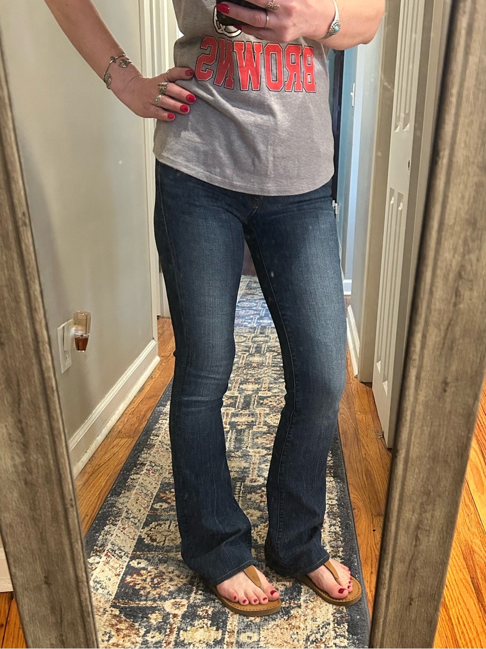 MOTHER The Slacker Mid Rise Flare Stretch Jeans in Spellbound in Seattle - Picture 6 of 15